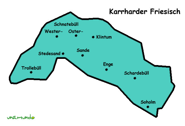 Sprachraumkarte Karrharder Friesisch